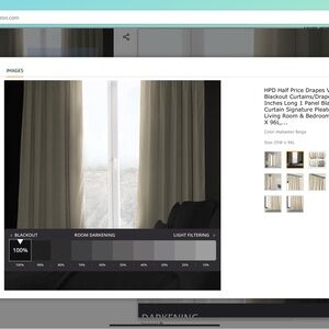 Cream Black out Drapes 6 panels each 25 x 96.  They are pleated and look luxe.